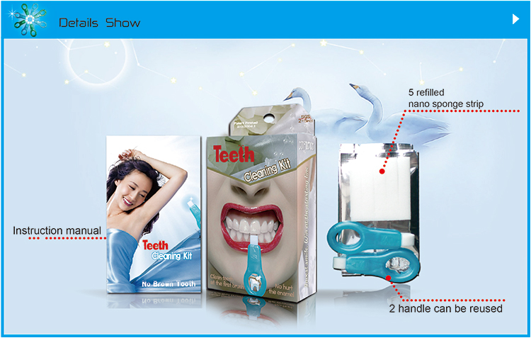 Innovative Teeth Cleaning Kit includes 2 stick with 5refills in a pack
