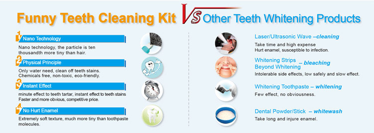 Funny TEETH-CLEAN kit-VS ordinary teeth whitening product